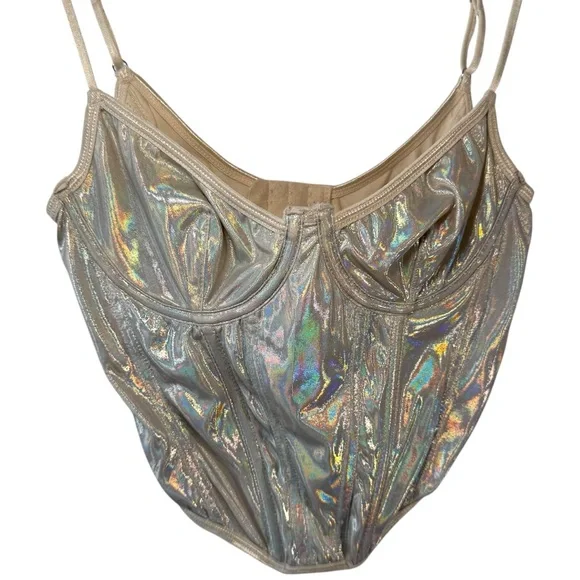 Urban Outfitters Out From Under Iridescent Corset Top - Picture 2 of 12